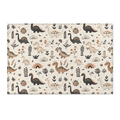 Meadow Dinosaurs area rug shown in landscape orientation