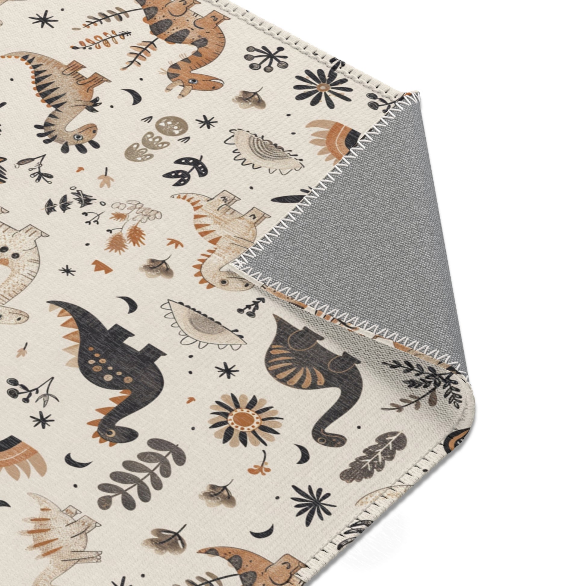 Meadow Dinosaurs area rug in the medium size