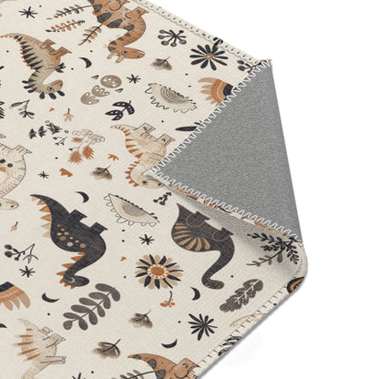 Meadow Dinosaurs area rug in the medium size