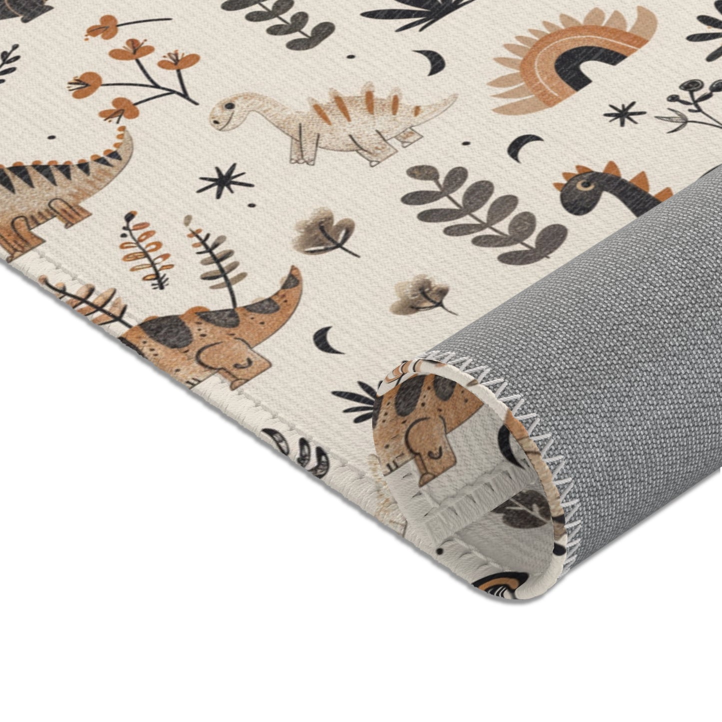 Meadow Dinosaurs area rug in the large size