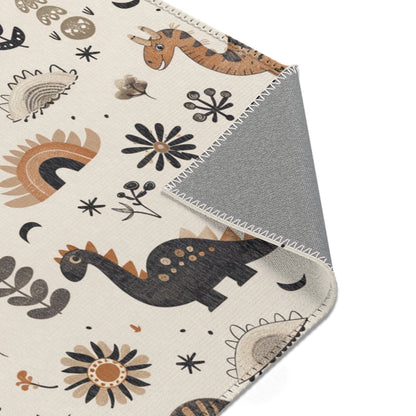 Meadow Dinosaurs rectangular nursery area rug