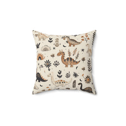 Meadow Dinosaurs decorative nursery pillow on a glider chair