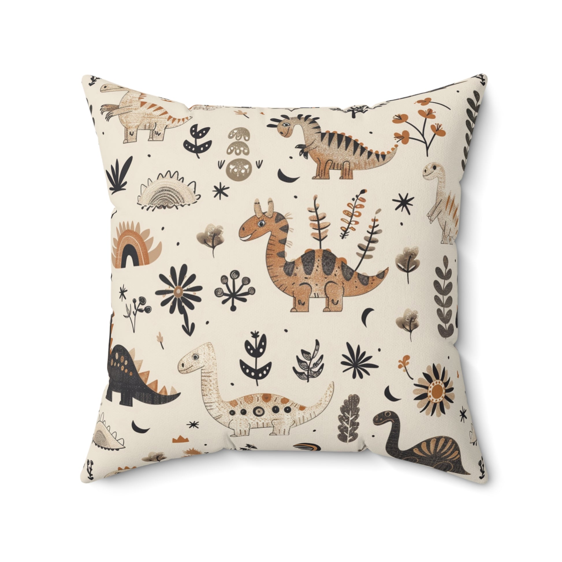 Meadow Dinosaurs nursery pillow shown from the front