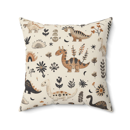 Meadow Dinosaurs nursery pillow shown from the front