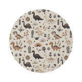 Meadow Dinosaurs round nursery rug on a baby room floor