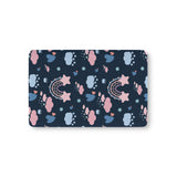 Midnight Rainbow fitted crib sheet on a nursery crib mattress