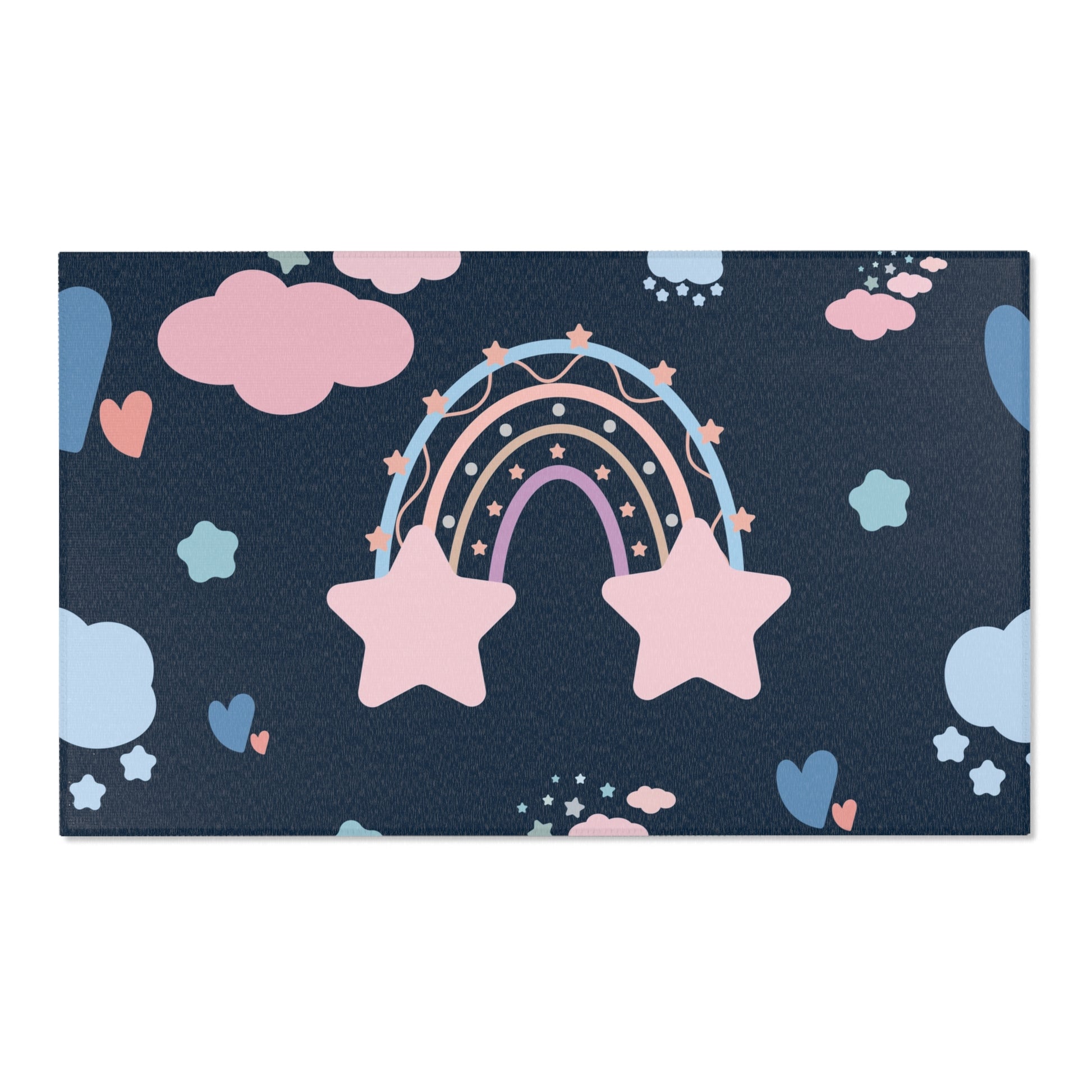 Midnight Rainbow nursery area rug in a baby room