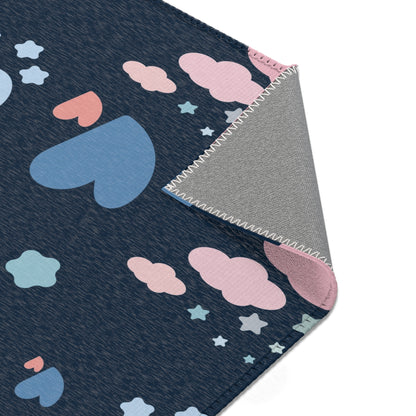 Midnight Rainbow area rug in the medium size