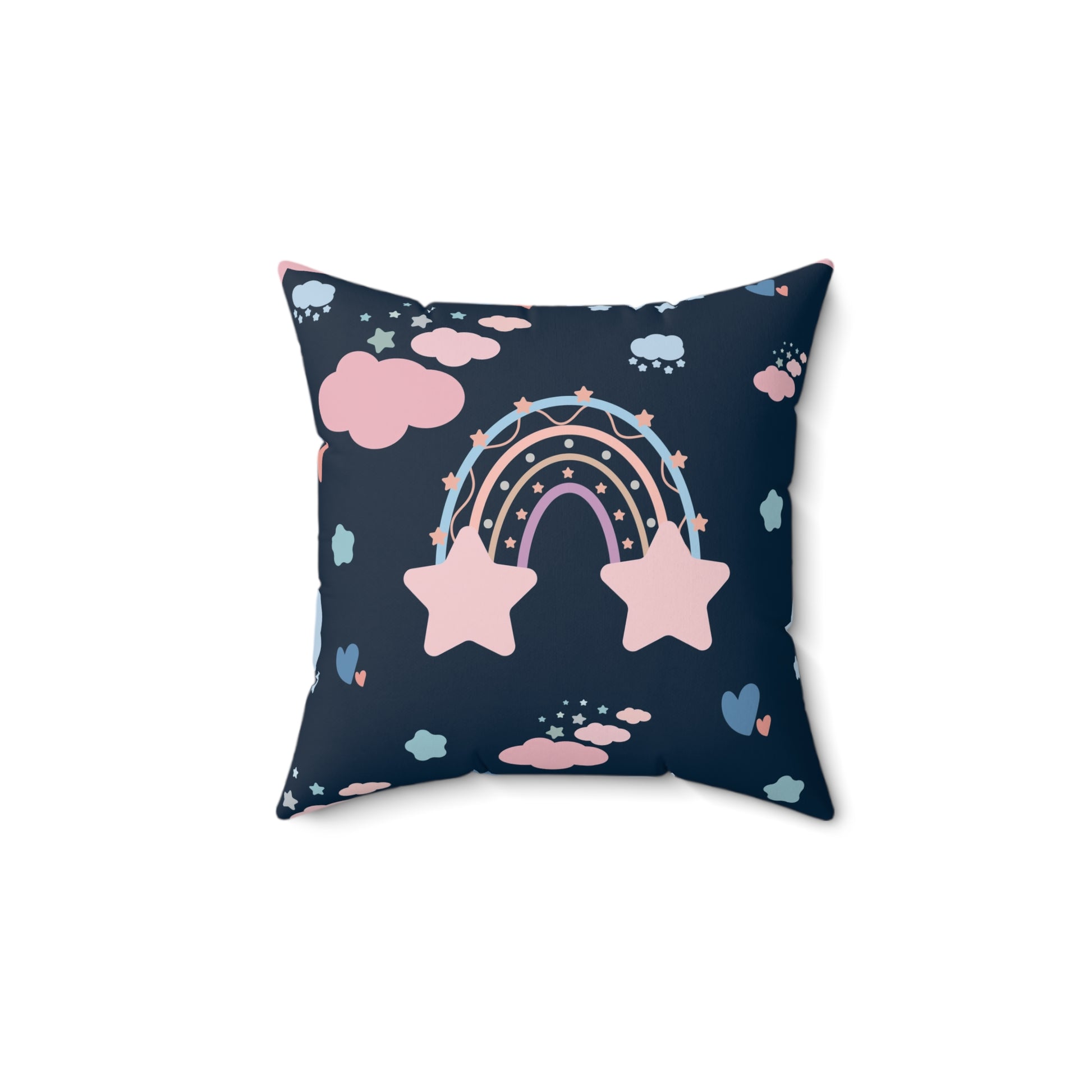 Midnight Rainbow pillow in the 18 inch square size