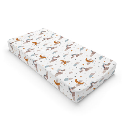 Moonlit Dreams changing pad cover on a nursery changing table
