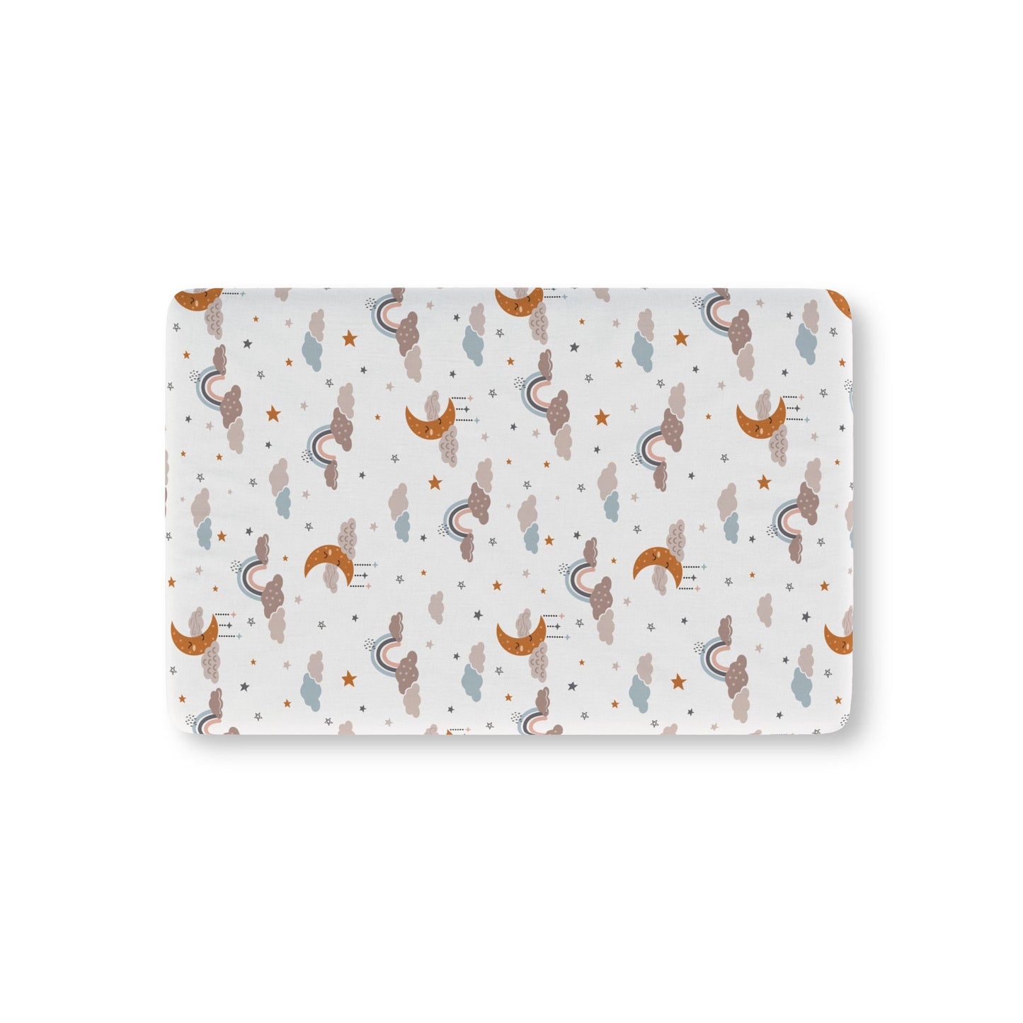 Moonlit Dreams fitted crib sheet on a nursery crib mattress