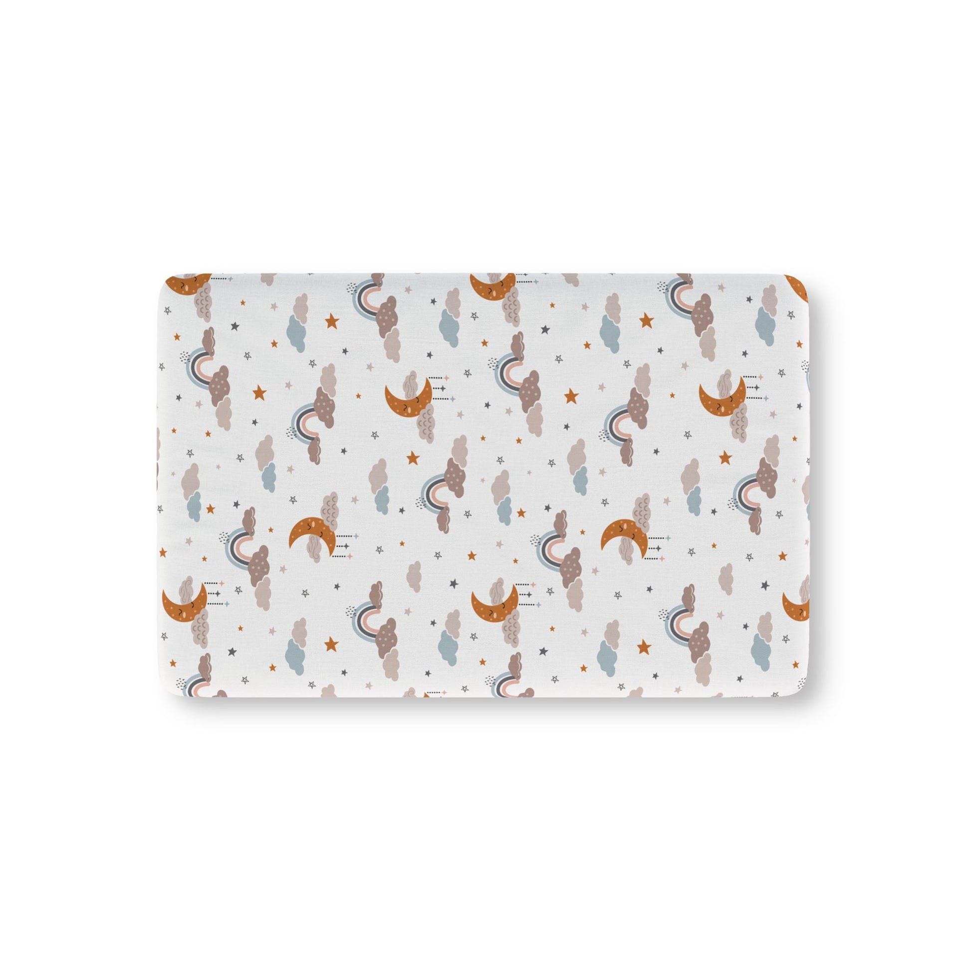 Moonlit Dreams fitted crib sheet on a nursery crib mattress
