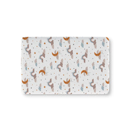Moonlit Dreams fitted crib sheet on a nursery crib mattress