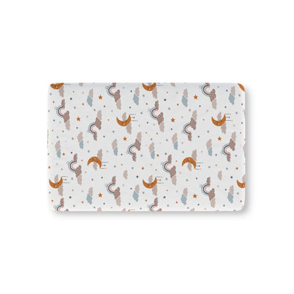 Moonlit Dreams fitted crib sheet on a nursery crib mattress