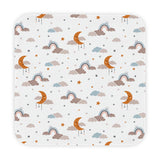 Moonlit Dreams hooded baby towel wrapped around a baby