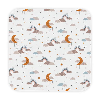 Moonlit Dreams hooded baby towel wrapped around a baby