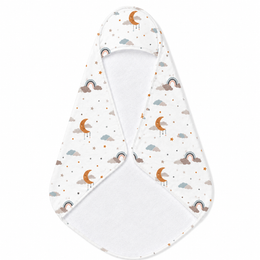Moonlit Dreams hooded baby towel wrapped around a baby