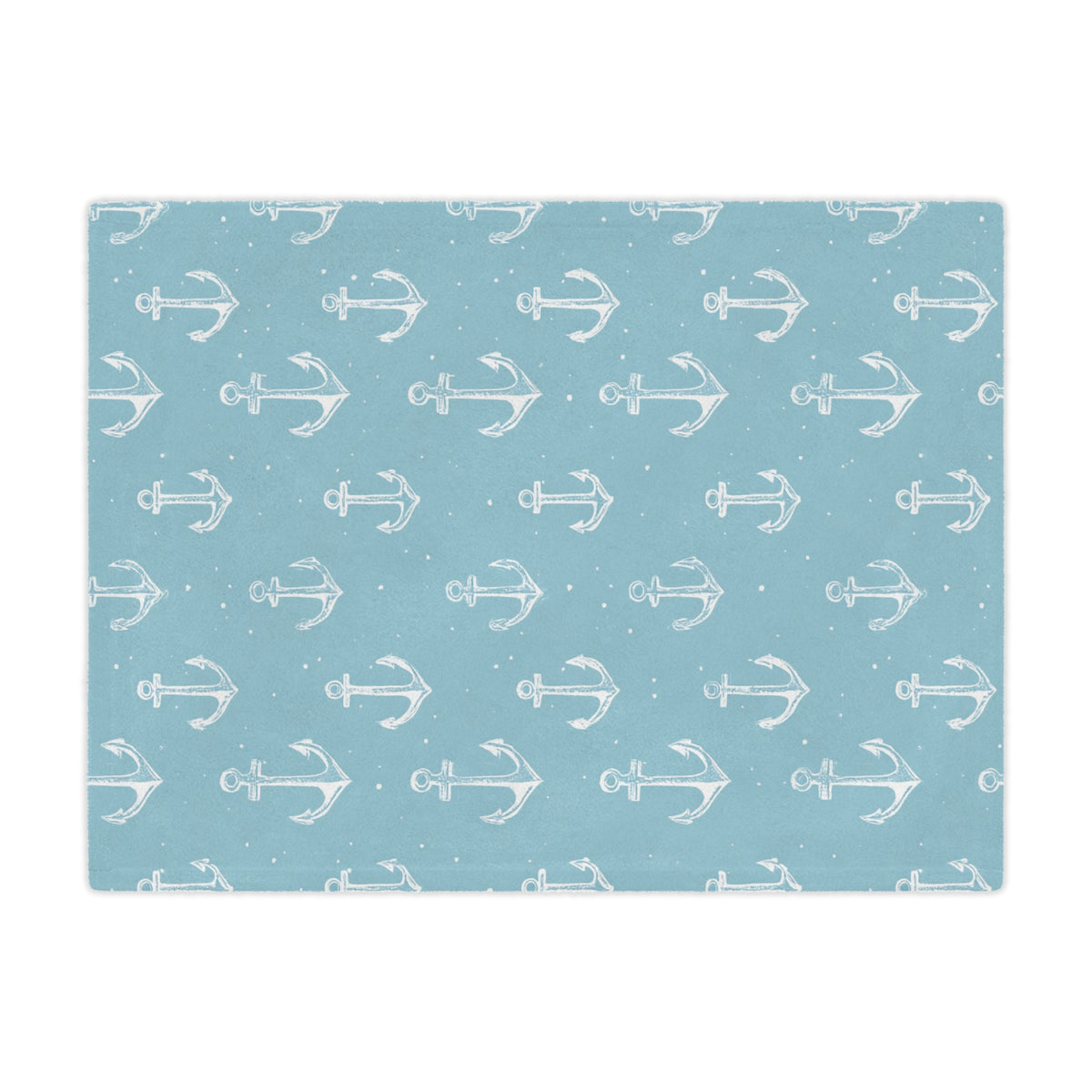 Close-up of the plush minky texture on a nautical baby blanket