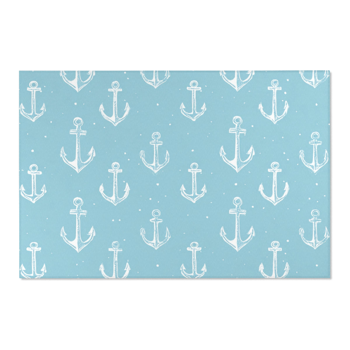 Corner detail of the nautical anchor nursery rug