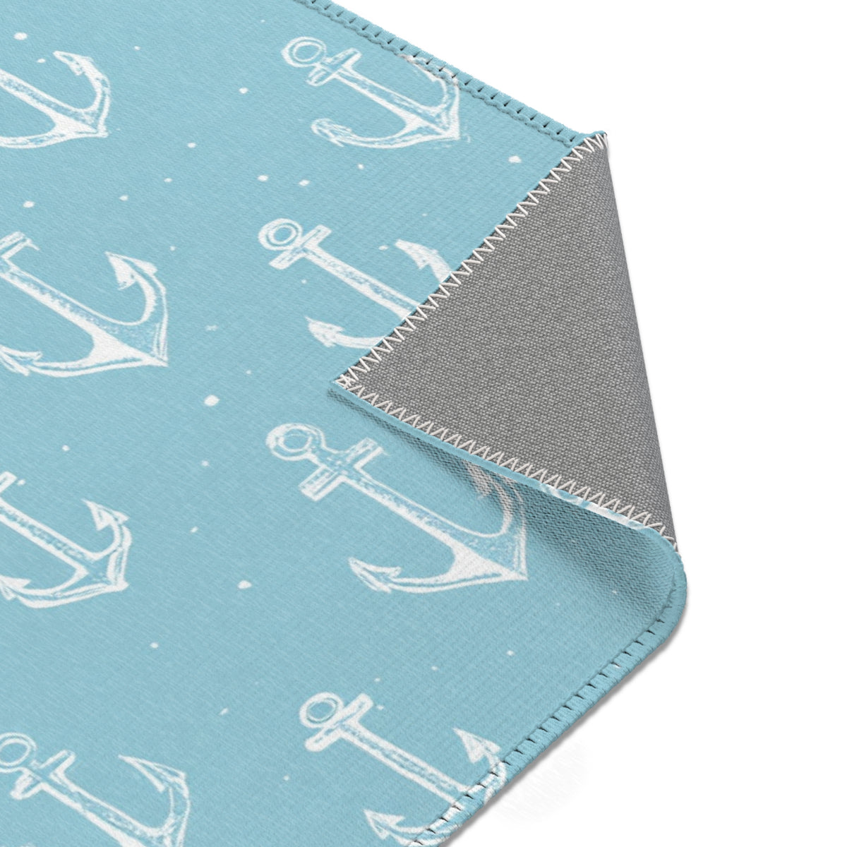 Nautical anchor nursery area rug in landscape orientation