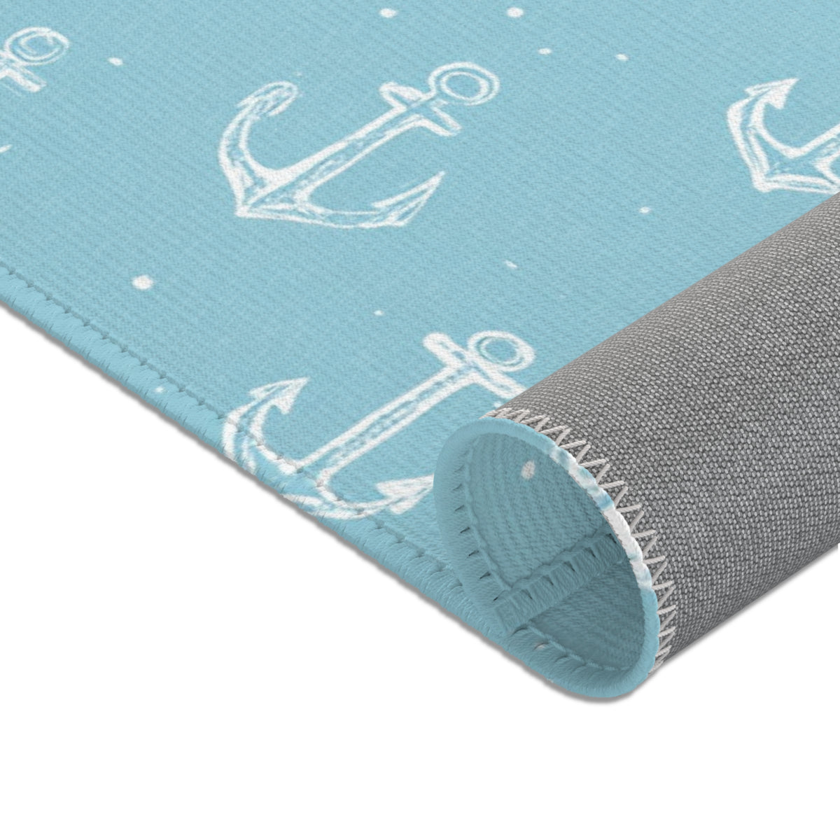 Nautical anchor nursery area rug in portrait orientation