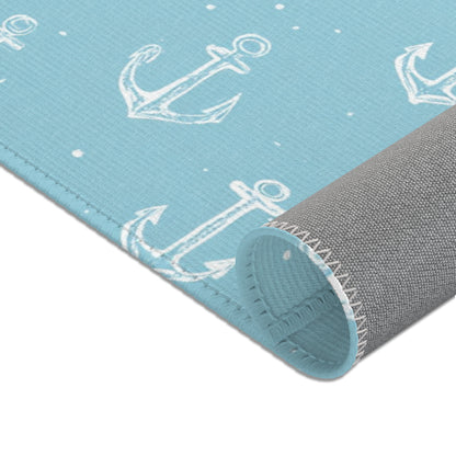 Nautical anchor nursery area rug in portrait orientation