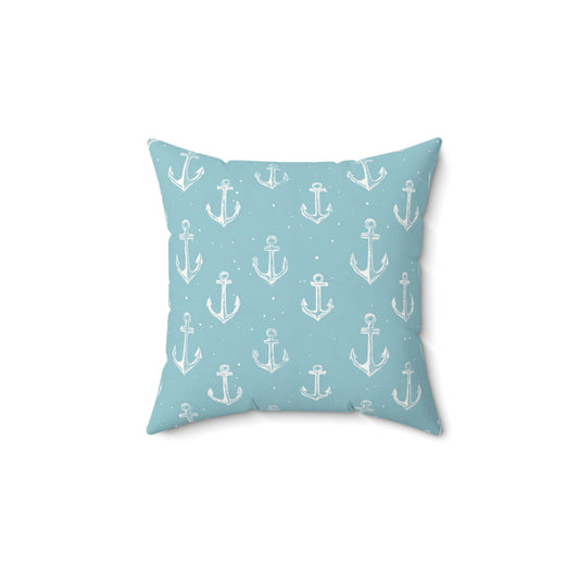 Nautical anchor nursery pillow on a glider chair