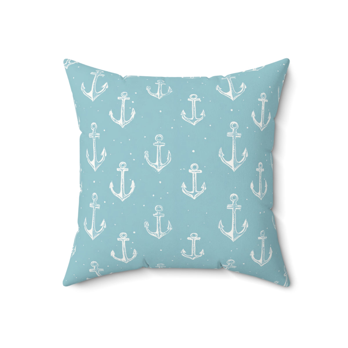 Close-up of the faux suede texture on a nautical nursery pillow