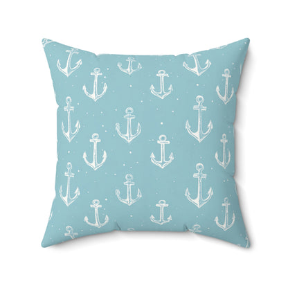 Nautical anchor nursery pillow styled on a daybed