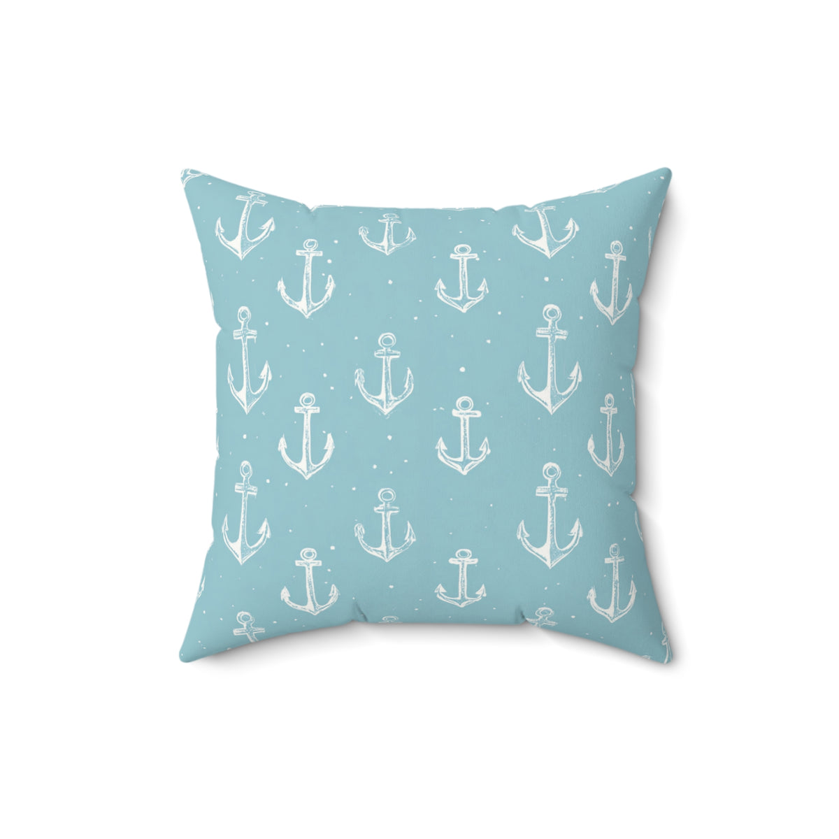 Nautical anchor cushion shown against a neutral nursery wall