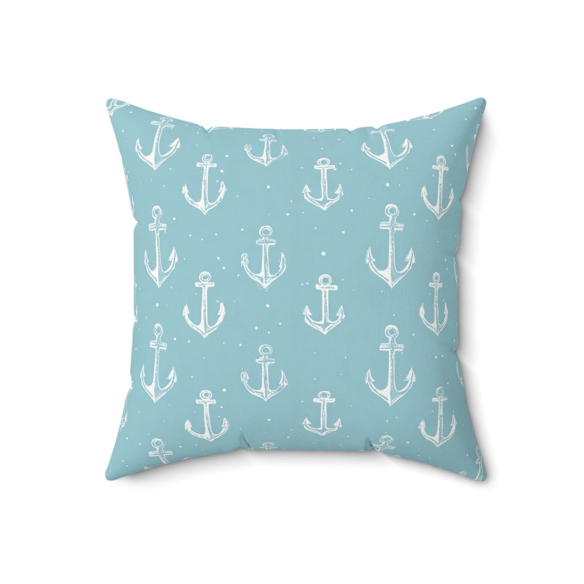 Reverse side of the nautical anchor nursery pillow