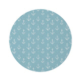 Nautical anchor round nursery rug on a baby room floor