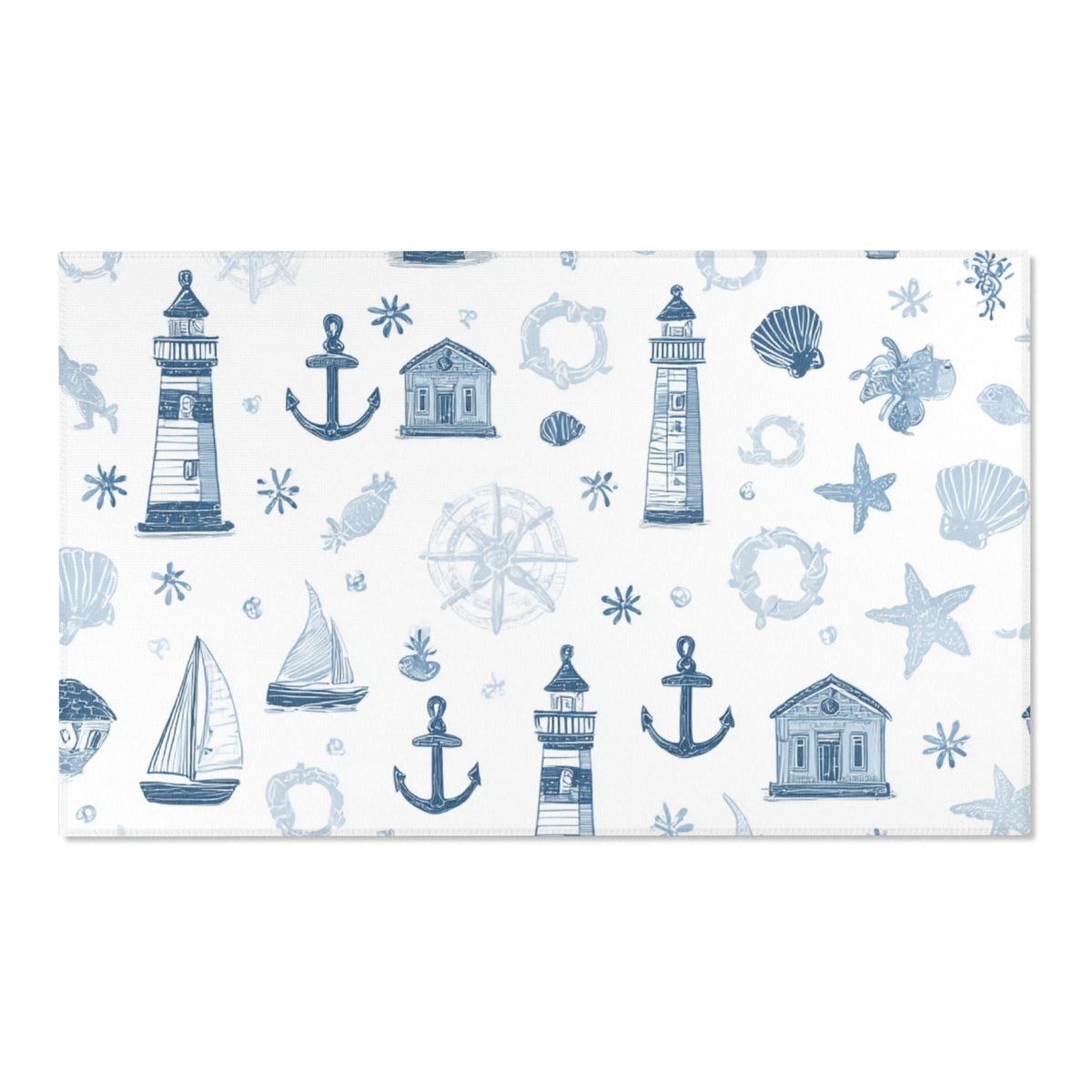 Nautical Harbour nursery area rug in a baby room