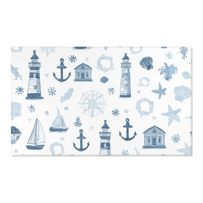 Nautical Harbour nursery area rug in a baby room