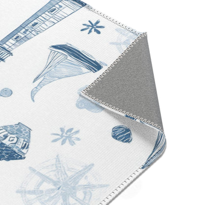 Nautical nursery rug edge and pile detail