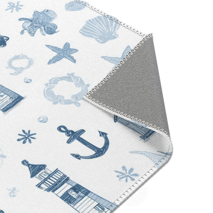 Nautical nursery area rug in landscape orientation
