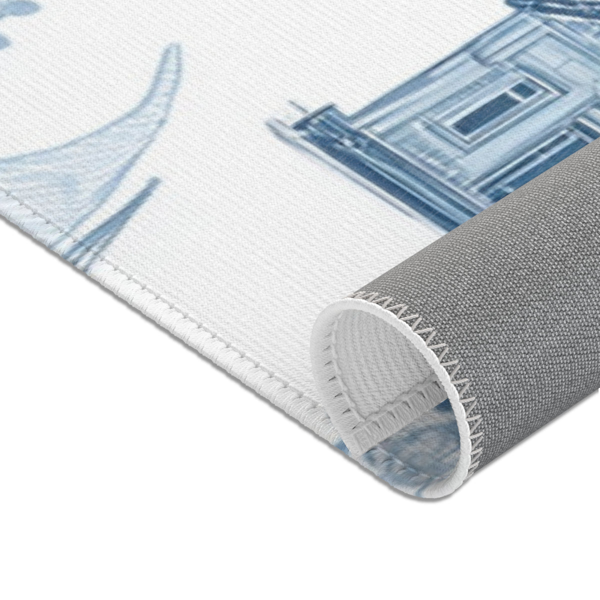 Nautical Harbour area rug, full print detail