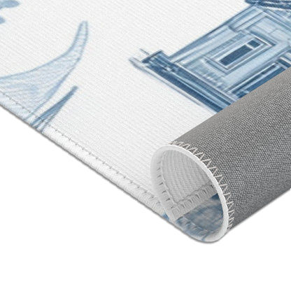 Nautical Harbour area rug, full print detail