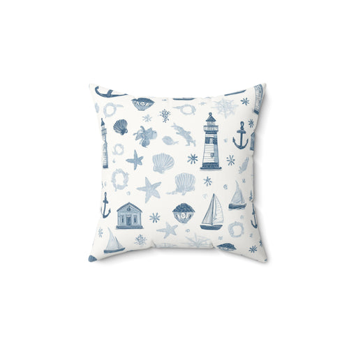 Nautical nursery pillow on a glider chair