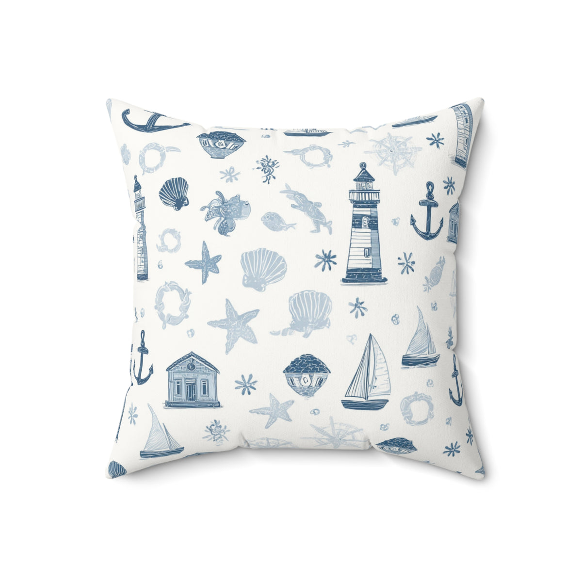 Reverse side of the nautical nursery pillow