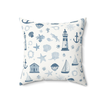 Reverse side of the nautical nursery pillow