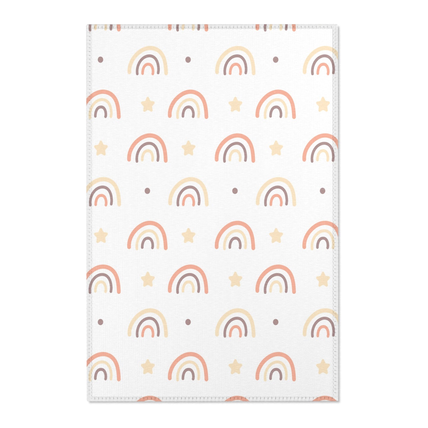 Peach Rainbow nursery area rug in a baby room