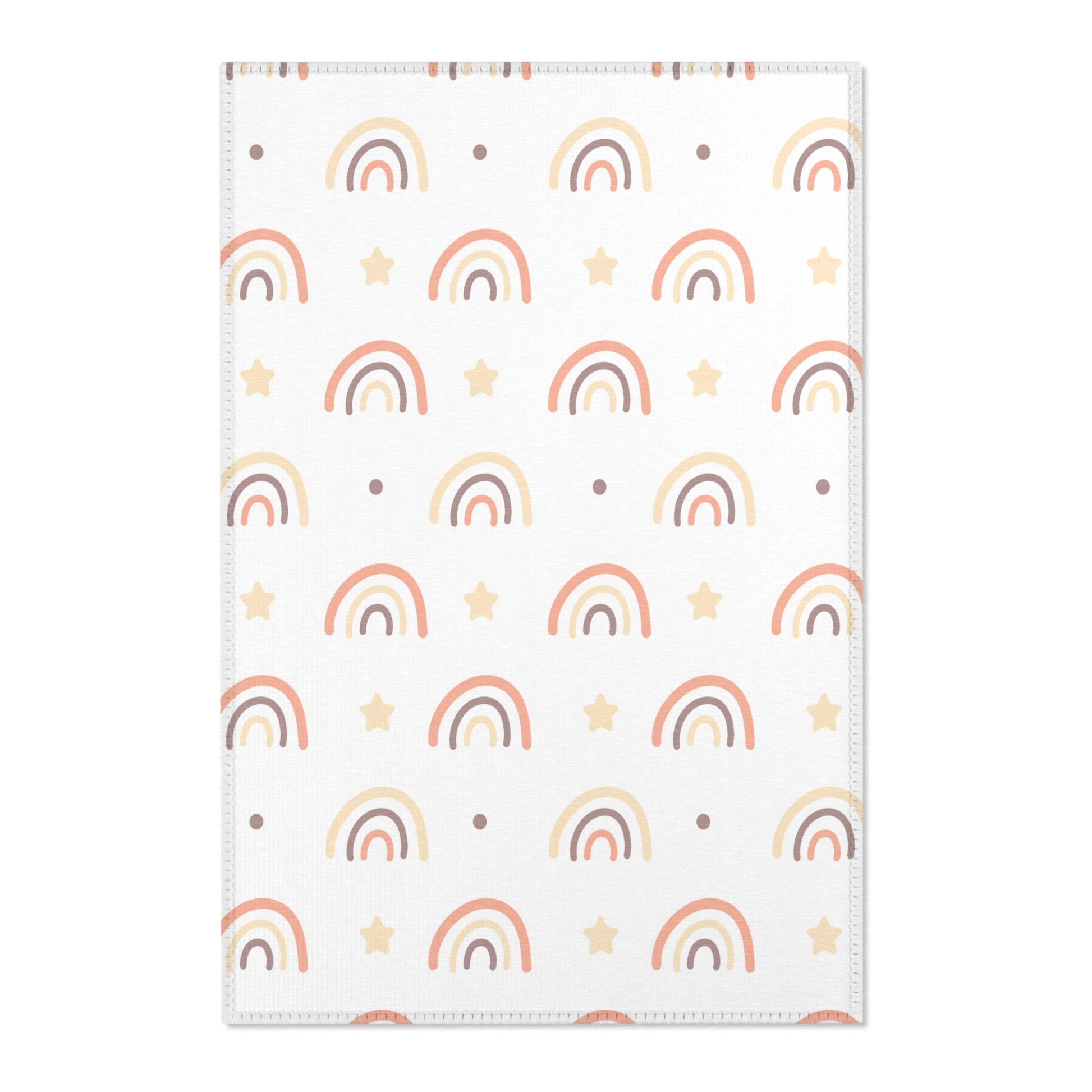 Peach Rainbow nursery area rug in a baby room