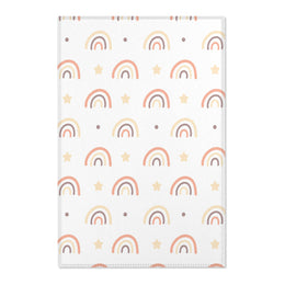 Peach Rainbow nursery area rug in a baby room