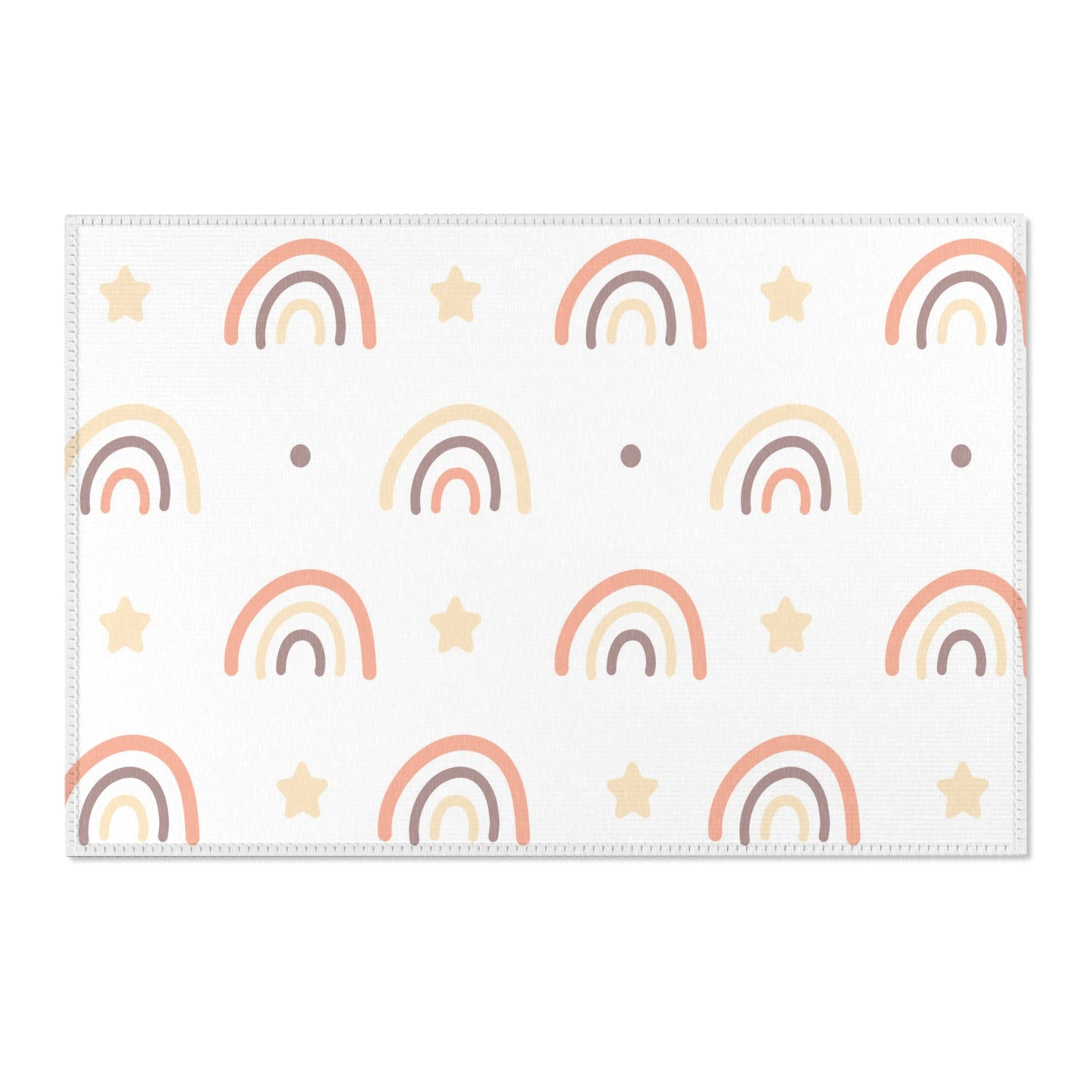 Peach Rainbow area rug shown in landscape orientation