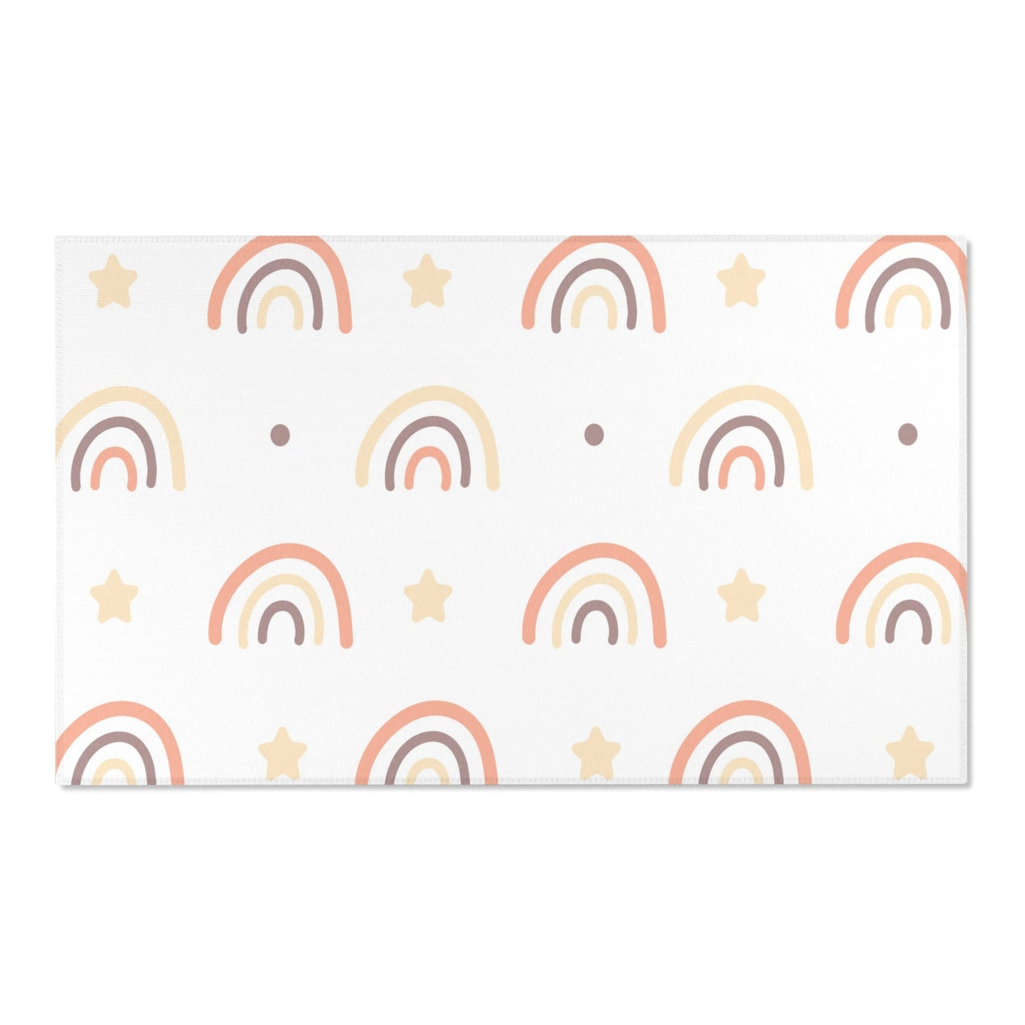 Peach Rainbow area rug shown in portrait orientation