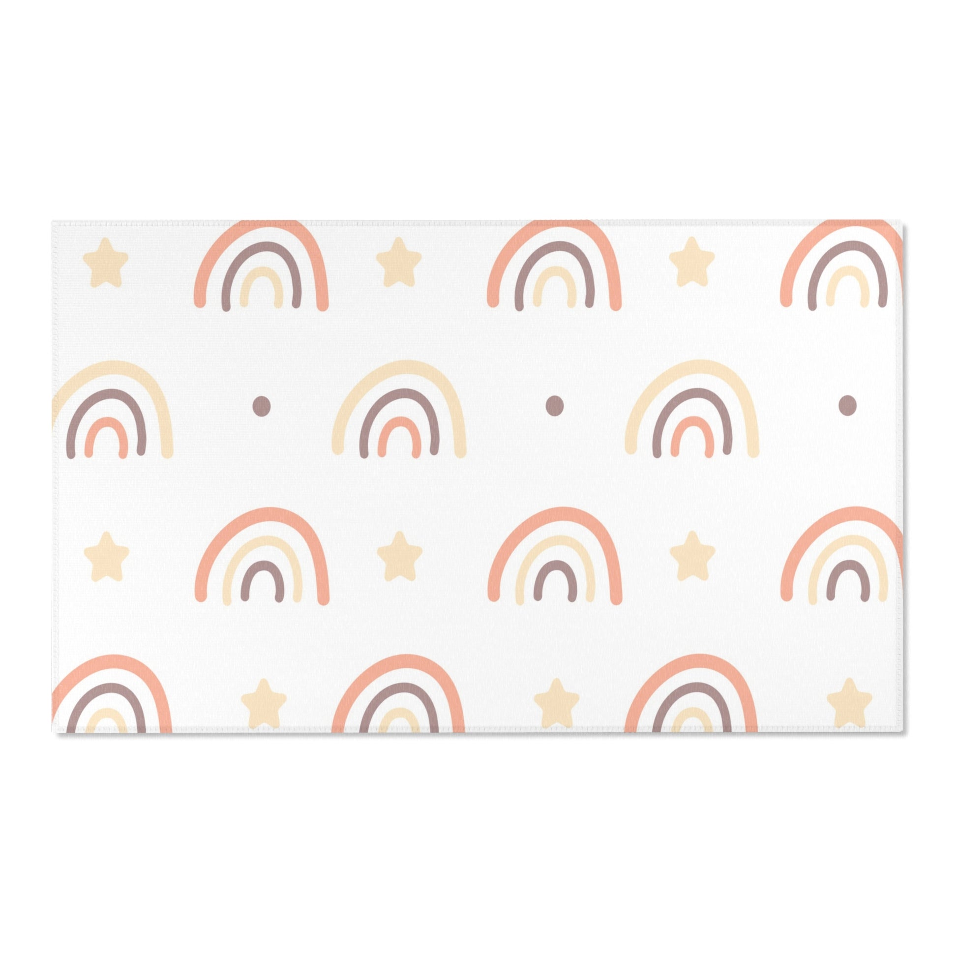 Peach Rainbow area rug shown in portrait orientation