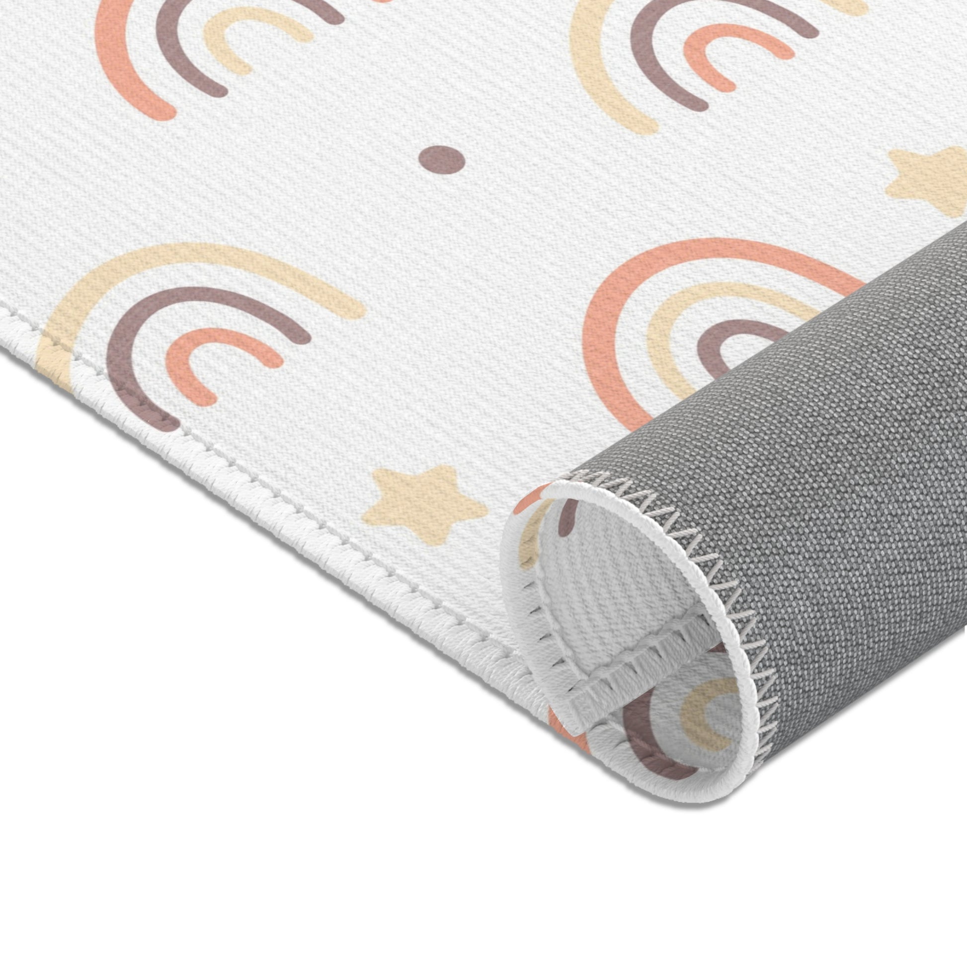Peach Rainbow area rug in the small size