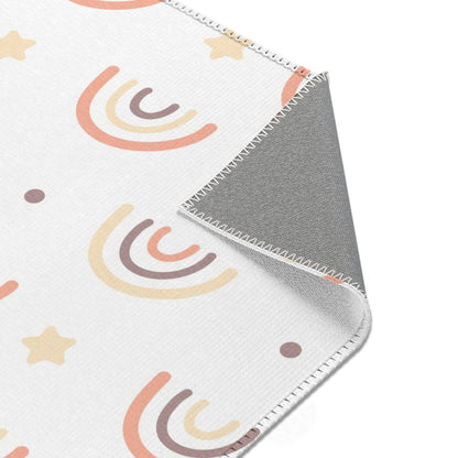 Peach Rainbow area rug in the medium size