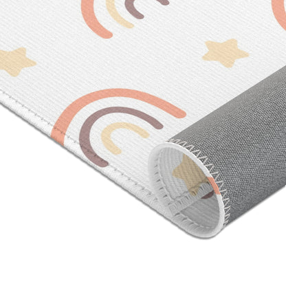 Peach Rainbow area rug in the large size